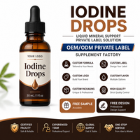 Gouttes liquides d'iode de qualité alimentaire naturelles pour soutenir la santé de la thyroïde et favoriser le métabolisme – Vitamine Iode en gouttes liquides