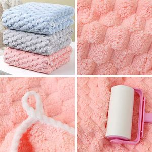 Vente directe d'usine, serviette de bain en microfibre ultra douce, absorbante, à séchage rapide, épaisse, en tissu polaire corail, 70x140 - Product Image 4