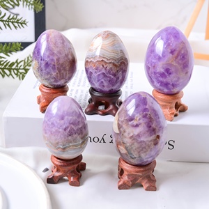 Vente en gros d'œufs en agate améthyste de qualité supérieure, pierre naturelle polie pour la décoration intérieure unique et les cadeaux de vacances - Product Image 3