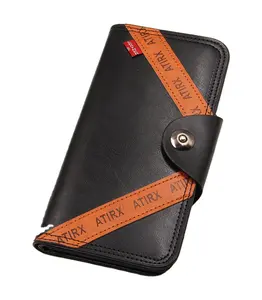 Wholesale of business wallets, long suit bags, large capacity magnetic buckle wallet directly supplied by manufacturers