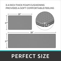 Lot de 2 tapis de cuisine modernes en PVC tressé anti-fatigue et tapis de sol confortables et amortis, antidérapants et adaptés aux animaux domestiques