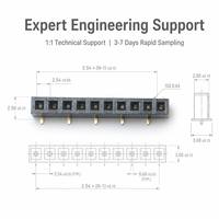 Conector Hembra SMD de 8 Pines, Paso de 2.54 mm, Una Fila, Ángulo Recto, Chapado en Oro, para PCB, Electrónica de Consumo e Industrial