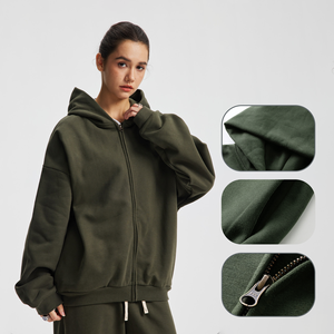 2026 Autumn Winter Polyester Cotton Unisex High Quality New Fleece Streetwear Hoodie 430G Heavyweight Hoodies <b>Zip</b> up Hoodie - Product Image 4