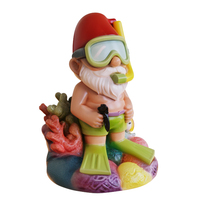 Statue de jardin côtière personnalisée en résine, gnome de plongée, thème plage, figurine décorative, vente en gros, artisanat fait main, Art déco, extérieur