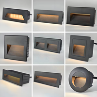 Lampes LED encastrées murales en alliage d'aluminium, indice de protection IP65, 3W, 5W, 6W, pour escaliers, jardins, couloirs et marches.