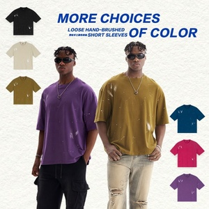 เสื้อยืดผู้ชายผ้าฝ้ายวินเทจฟอกสีได้ไซส์ใหญ่พิเศษใส่ได้ทั้งผู้ชายและผู้หญิง260Gsm หรูหรา - Product Image 4