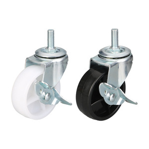 Wolverhampton 3 Inch Screw Type Side Brake Swivel Caster Zinc Plated Industrial Furniture Wheel - Product Image 4