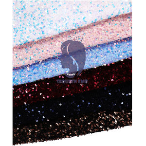 ผ้าลูกไม้กำมะหยี่สีรุ้งแวววาวปักเลื่อมภาพโฮโลแกรมสำหรับชุดแต่งงานตอนเย็นของเจ้าสาวสีแดง - Product Image 3