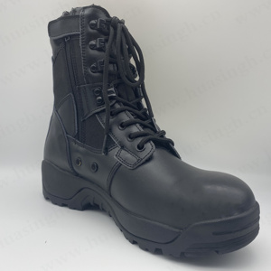 Lxg รองเท้าบูทผู้ชายหนังแท้สีดำกันลื่นสีดำเต็มรูปแบบรองเท้าบูทยุทธวิธี <span class=keywords><strong>DMS</strong></span> สำหรับฝึกซ้อมทุกวันรองเท้าบูทผู้ชายสีดำเย็บ HSM010แน่น - Product Image 5