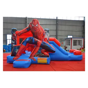 Commercial Spiderman Adventure Inflatable Combo Bouncy Castle Kids Adults Parties Bounce House High Quality Inflatable Bouncers