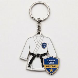 Porte-clés personnalisé en gros pour enfants, motif dessin animé, récompense de rang, anneau, logo club de judo, design d'honneur - Product Image 2