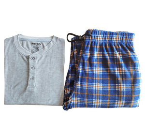 Vente en gros pyjamas d'hiver pour hommes chemises HENLEY thermiques à manches longues de haute qualité et pantalons en <span class=keywords><strong>polaire</strong></span> imprimée ensembles 2 pièces pour hommes - Product Image 2