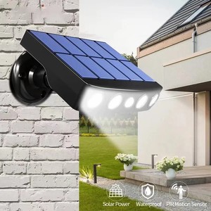 Krachtige 4 LED Solar Beveiligingslampen Buiten Decoratie Bewegingsensor <span class=keywords><strong>3</strong></span> Modi Straat Waterdichte Lamp Wand Nachtwerklamp voor de Tuin - Product Image 1