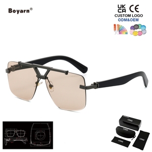 <span class=keywords><strong>Gafas</strong></span> de Sol Boyarn 2027 para Hombre, Diseño Steampunk de Doble Barra, Montura Abierta, Protección UV, <span class=keywords><strong>Gafas</strong></span> Protectoras Retro - Product Image 5