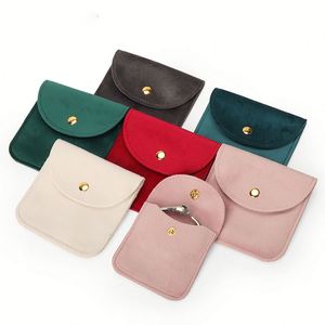 <b>Low</b> MOQ Custom Logo Hot Stamping Eco-friendly Recyclable Small Jewelry <b>Storage</b> Bags Pouch Button Closure Rings Bracelets - Product Image 4