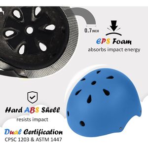 Casco da Bicicletta per Bambini Blu Piccolo Regolabile per Protezione Testa Multiuso - Product Image 2