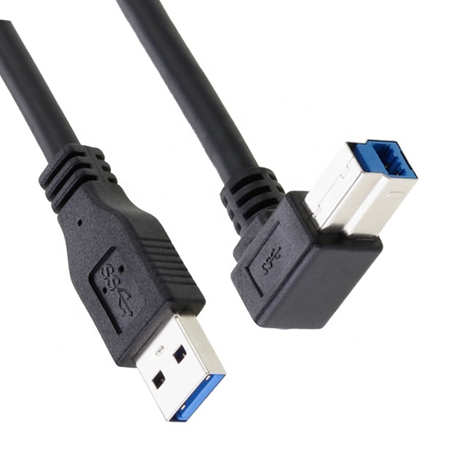 High Speed 5Gbps 90 Degree Right Angle USB 3.0 a Male to USB B Type Printer Cable