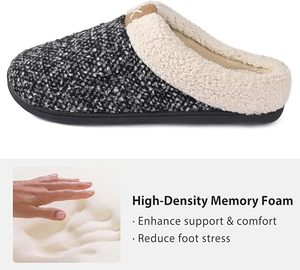 Pantofole da <span class=keywords><strong>Uomo</strong></span> Personalizzate per Interni ed Esterni, Calde per l'Inverno, con Fodera in Sherpa e Memory Foam - Product Image 4