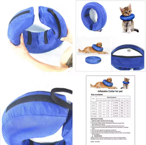 USMILEPET Adjustable PVC Nylon Pet <b>Elizabethan</b> <b>Collar</b> Solid Soft Blow-Up Protective Donut Cone Prevents <b>Dog</b> Biting Scratching - Product Image 4
