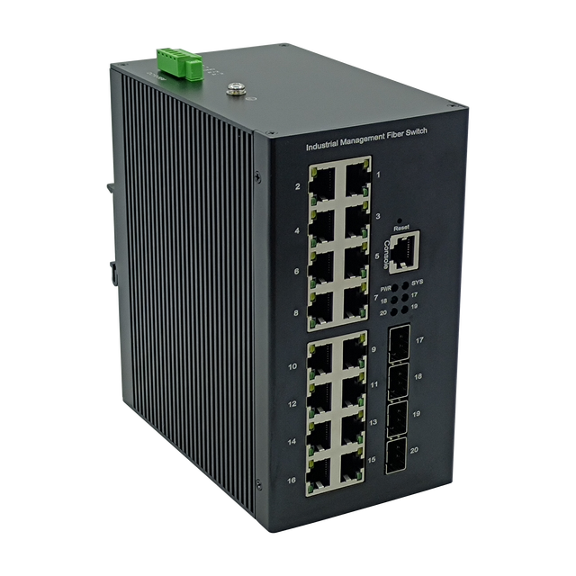 L2/L3 16 Port Network Switch with 4 1/10G SFP Port Managed Industrial Ethernet Switch