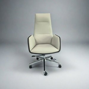 Chaise de bureau simple et confortable avec dossier haut et hauteur réglable sur roues 37538-6615A - Product Image 3