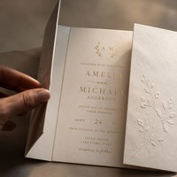 Invitación de Boda Personalizada con Diseño de Arco Plegable |   Tarjeta de Felicitación Minimalista de Cartulina con Corte de Lámina Dorada, Venta al por Mayor
