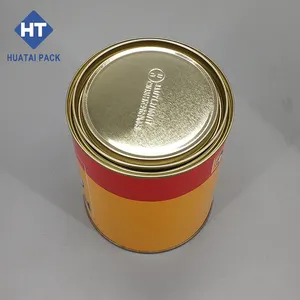 Lata redonda de metal de 1 litro, latas de pintura química con tapa de palanca