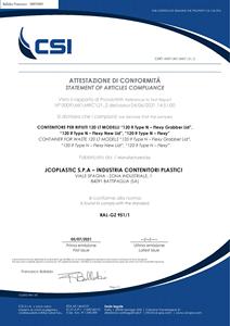 Poubelle recyclable HDPE 120L avec couvercle pour l'élimination des déchets résidentiels Street Garbage Jcoplastic SPA - Product Image 6