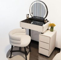 Petit appartement coiffeuse chambre moderne Simple 2025 nouveau Style crème maître chambre armoire maquillage intégré