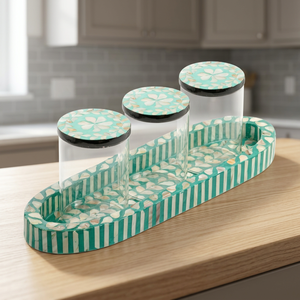 Mother of Pearl Bohemian Handmade Shell Inlay Multifunction Precision Tolerance Storage Jar for Home Table Decor Vietnam - Product Image 3
