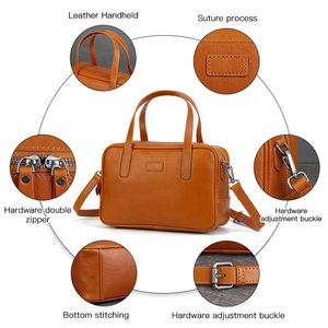 กระเป๋าเอกสารหนังแท้สไตล์วินเทจสำหรับผู้ชายกระเป๋าหนังวัวฟอกฟอกฝาดใส่ผัก - Product Image 2