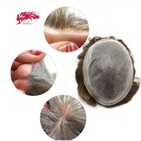 Ali Queen 6 x 8 pouces, toupet en cheveux Remy à peau fine en PU pour hommes, densité de 120 %
