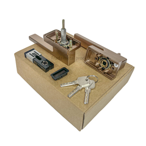 CHINA FACTORY Serrure de porte en verre extrêmement étroite à bouche oblique brossée classique en alliage de zinc - Product Image 4