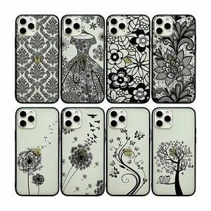 Casing ponsel Vintage renda berlubang klasik, untuk iPhone 14 pro max