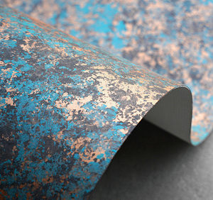 Panneau en cuivre doré de style moderne de haute qualité, aspect pierre de grès rouille, 1200x3000mm, grande taille, décoration murale intérieure et extérieure - Product Image 3