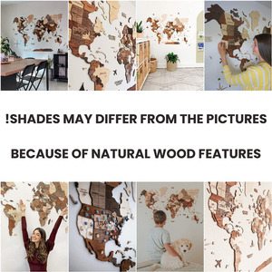 Gran decoración de pared de madera 3D <span class=keywords><strong>mapa</strong></span> del mundo de madera idea de regalo de inauguración de la casa arte de pared de madera <span class=keywords><strong>Mapa</strong></span> de viaje mundial para el hogar y la cocina u oficina - Product Image 4