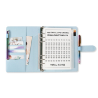 Organiseur de budget personnalisé A5 à spirale, planificateur à feuilles mobiles, suivi des factures, défi d'épargne sur 100 jours, carnet de notes