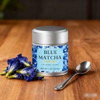Poudre de fleur de pois papillon en gros Matcha bleu 30g/boîte de conserve emballage poudre de Matcha bleu
