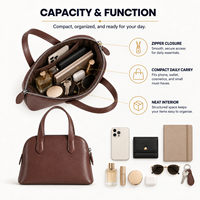 Nouveauté 2026 : Sac à main minimaliste style The Row en cuir Cordovan pleine fleur, sac Boston pour femme, sac fourre-tout de luxe de créateur