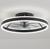 Ventilador de Techo LED Moderno sin Aspas con Luces RGB, de Perfil Bajo, con Control Remoto, Montaje Empotrado