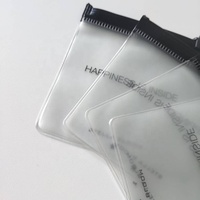 Emballage de collier en PVC transparent mat imperméable avec fermeture éclair, logo personnalisé, mini, pour montres et bijoux