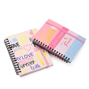 Cuaderno de tapa dura con espiral, negro, A5, con estampado de <span class=keywords><strong>citas</strong></span> románticas, para adolescentes, para escribir en el diario y como regalo, al por mayor - Product Image 3