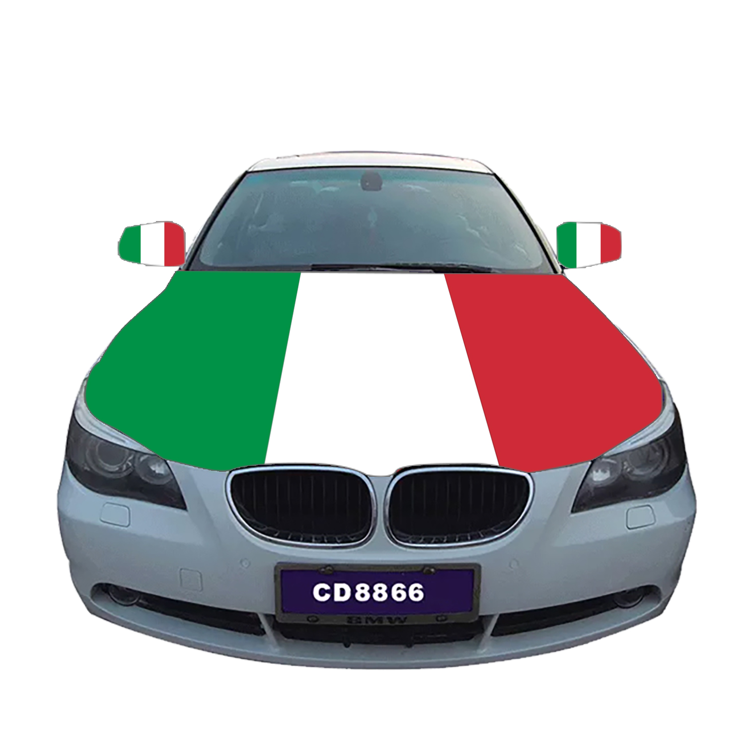 Bandera italiana para capó de coche.