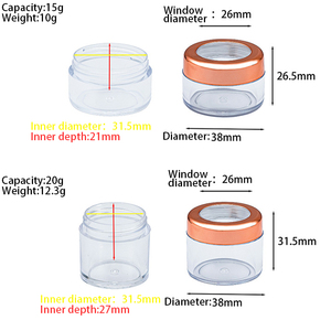 Pot en plastique de 3g 5g 7g 10g 15g 20g 30g 50g 60g en matériau PS personnalisé de vente en gros avec bouchon de fenêtre rond - Product Image 6