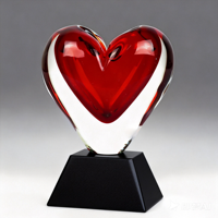 Trophée en cristal noble en forme de cœur, logo personnalisé, cadeau promotionnel d'entreprise, cadeau d'amour, décoration, cadeau de mariage, artisanat
