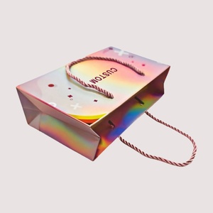 Luxury Eco-Friendly Recyclable Customized Gift Shopping Paper <b>Bags</b> Lamination for Clothing Shoes Packaging <b>Small</b> Business Use - Product Image 2