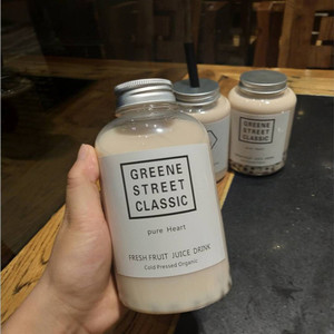 500ml 350ml 250ml vide clair nouvelle conception ronde fruits sirop de café de lait de jus de bouteilles en verre avec couvercle - Product Image 3