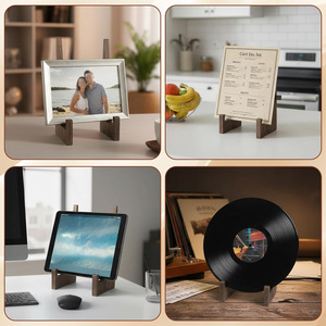 Solid Wood Display <b>Rack</b> Rectangle Freestanding Heavy Burn Color For Home Office Wall <b>Shelves</b> - Product Image 4
