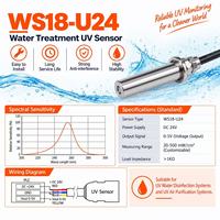 Capteur UV WS18-U24 UVWORKS Modbus 0~500MW/ Cm2, détecteur de lumière ultraviolette, plaque de détection d'intensité UVA UVB UVC pour le traitement de l'eau