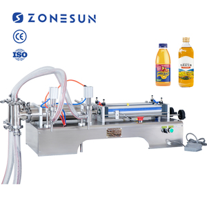 ZONESUN 50-500ML 2 têtes pompe à Piston Horizontal shampooing graisse boisson lait eau huile d'olive liquide jus Machine de remplissage - Product Image 1